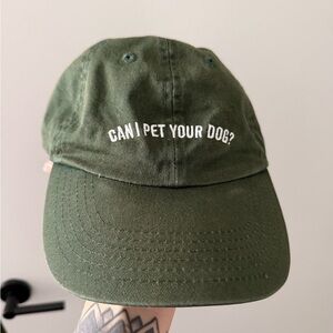 Can I Pet Your Dog? Olive Green Baseball Cap